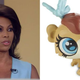 On the left: "An adult, African-American, human, female newscaster." On the right: Harris Faulkner